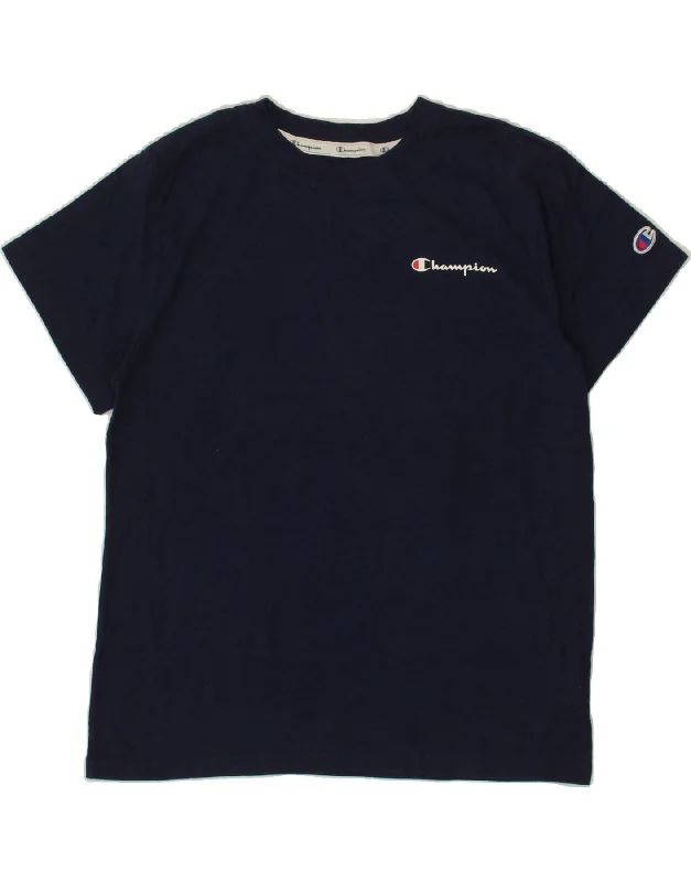 CHAMPION Womens T-Shirt Top UK 10 Small Navy Blue Cotton