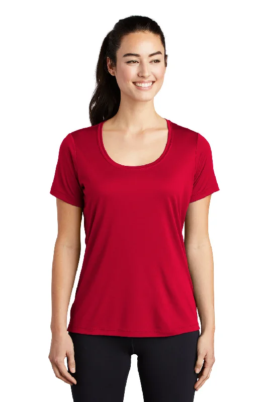 Sport-Tek Womens Moisture Wicking Short Sleeve Scoop Neck T-Shirt - True Red