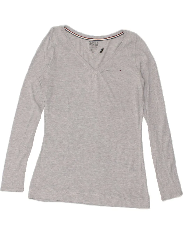 TOMMY HILFIGER Womens Top Long Sleeve UK 18 XL Grey