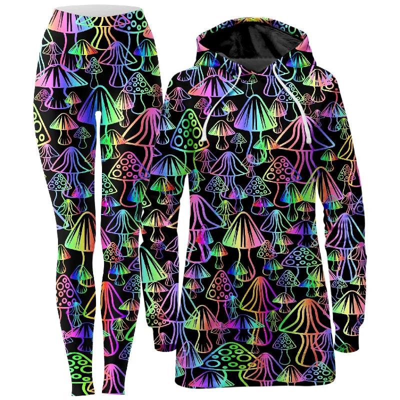 Magic Mushrooms Hoodie Dress and Leggings Combo