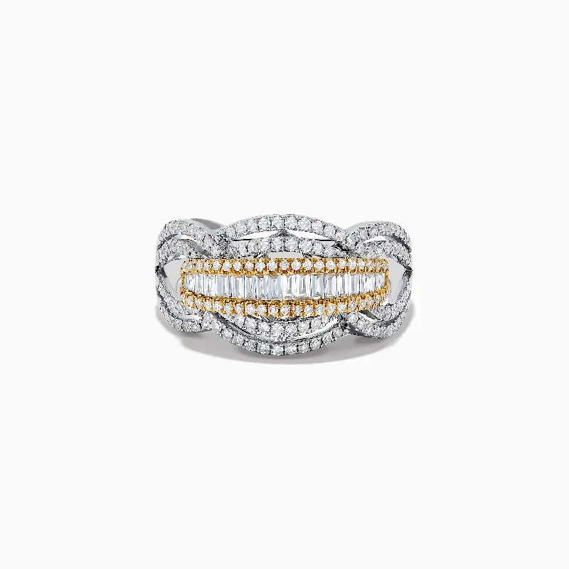 Big Discounts On Elegant Jewelry Collections Duo 14K White and Yellow Gold Diamond Ring
