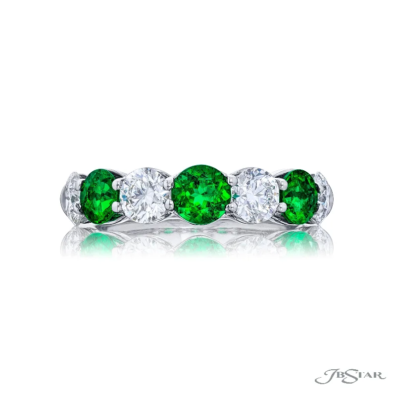Elegant Necklaces And Bracelets At Limited-Time Offers JB Star Diamonds and Emeralds Half Anniversary Fashion Ring in 950 White Platinum (2.78ctw)