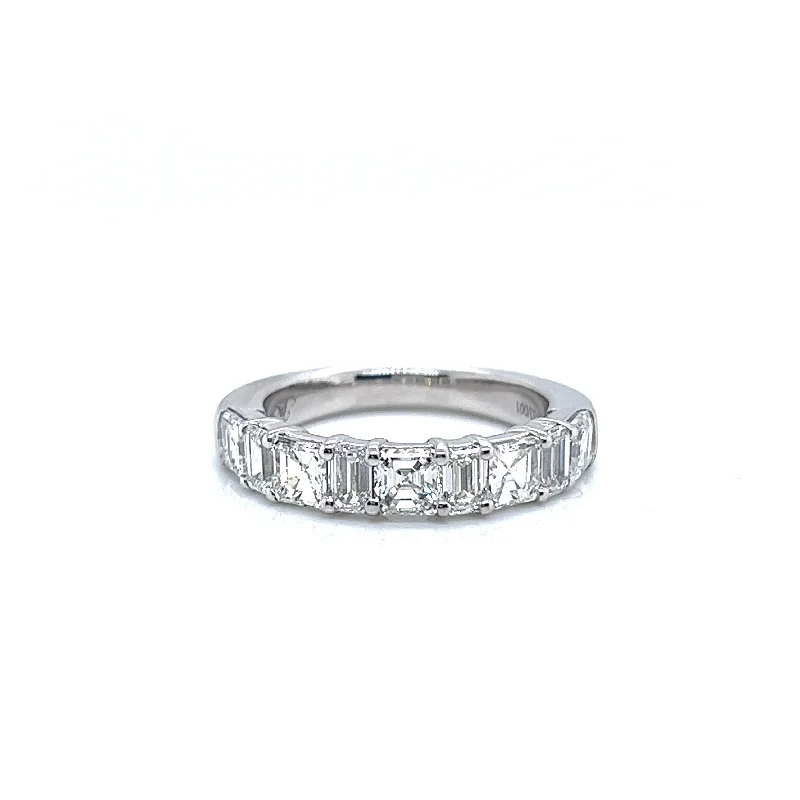 Get The Jewelry You Love At A Price You Love JB Star Emerald Diamonds Half Anniversary Fashion Ring in 950 White Platinum (2.34ctw)