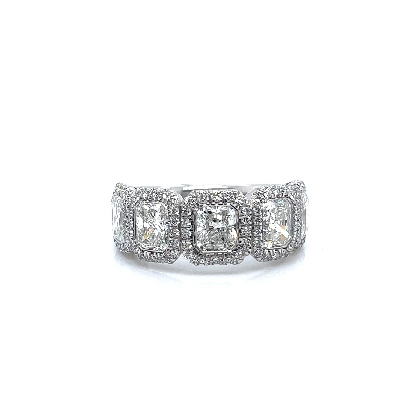 Affordable Luxury Jewelry – Style At A Great Price JB Star Fancy Diamond Half Anniversary Fashion Ring in 950 White Platinum (3.24ctw)