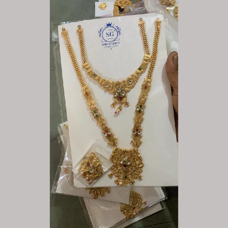 Elevate Your Jewelry Collection With Limited-Time Savings Anjali Jewellery Gold Plated Kundan Stone Double Necklace Set