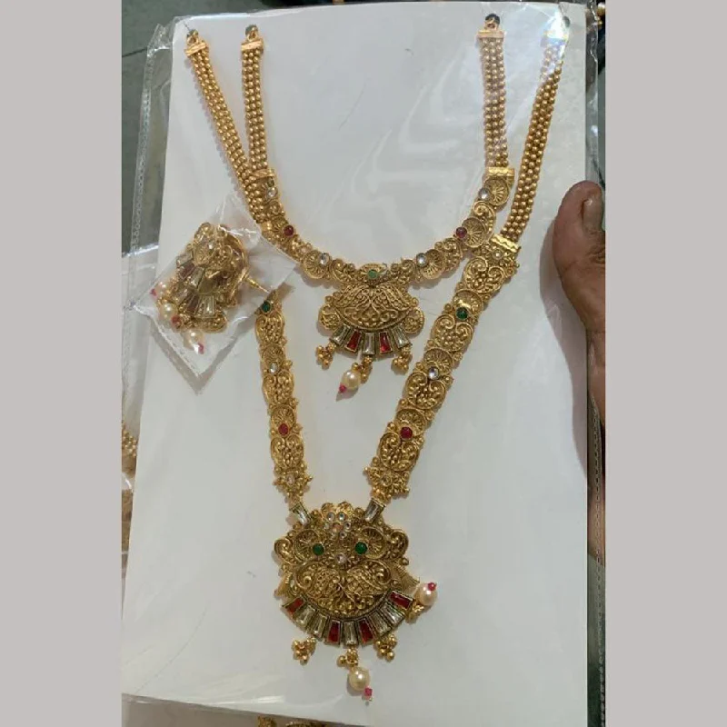 Shop Modern Jewelry Collections With Exclusive Discounts Anjali Jewellery Gold Plated Kundan Stone Double Necklace Set
