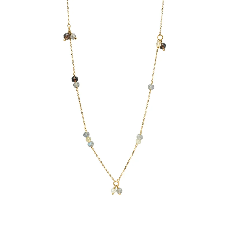 Best Jewelry Sale Prices – Limited-Time Offer 18K Gold Plated Necklace w. Labradorite & Quartz