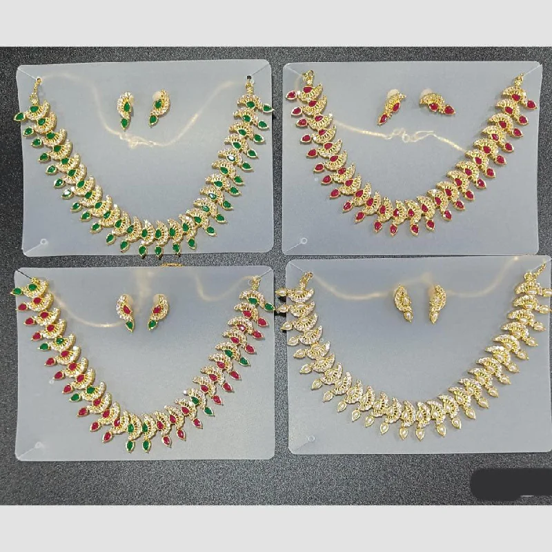 Grab Stylish Jewelry Before The Sale Ends Rani Sati Jewels Gold Plated Austrian Stone Necklace Set