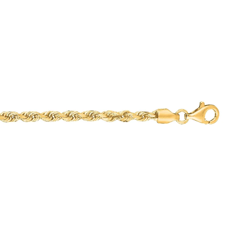 Shine Without Limits – Jewelry Sale Happening Now 10K 18 inches Yellow Gold 3.0mm Shiny Solid Diamond Cut Royal Rope Chain with Lobster Clasp