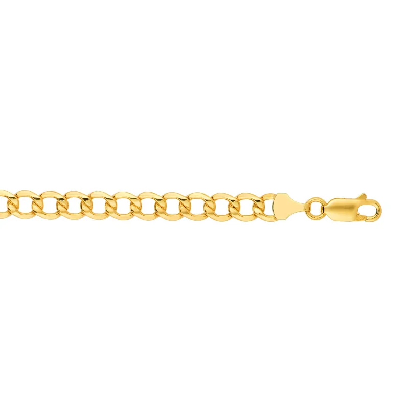 Customized Silver Jewelry For Unique Style 10K 20 inches Yellow Gold 6.10mm Diamond Cut Curb Lite Chain with Lobster Clasp