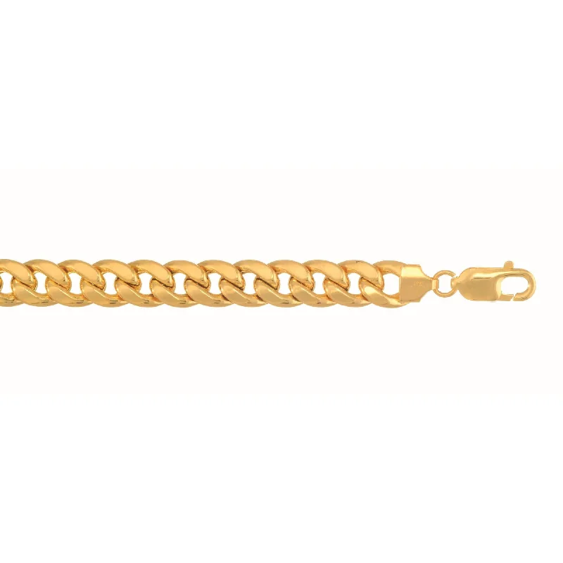 Trendy Minimalist Jewelry For Everyday Wear 10k 22 inches Yellow Gold 7.8mm Lite Miami Cuban Link Necklace with Lobster Clasp