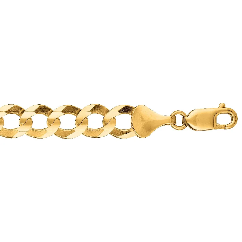 High-Quality Gemstone Jewelry For Special Occasions 10K 22 inches Yellow Gold 8.20mm Diamond Cut Comfort Curb Chain with Lobster Clasp