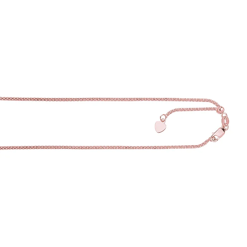 Flash Sale On Exquisite Jewelry – Don't Miss Out 14kt 22 inches Rose Gold 1.3mm Diamond Cut Adjustable Popcorn Chain with Lobster Clasp+ Hearing Charm