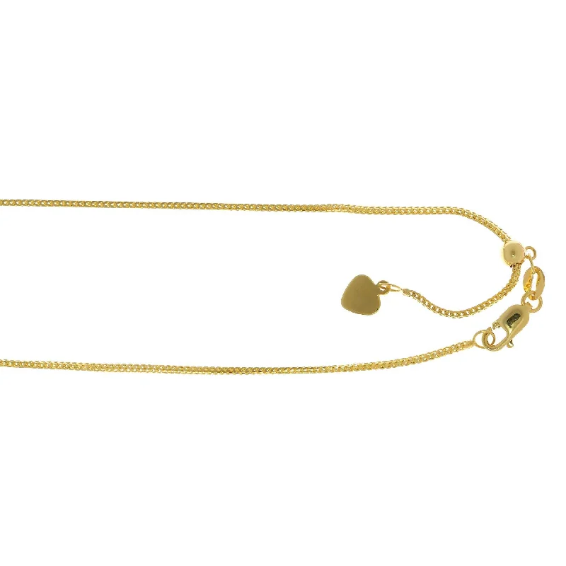 Seasonal Jewelry Sale – Upgrade Your Collection 14kt 22 inches Yellow Gold 0.9mm Adjustable Franco Chain