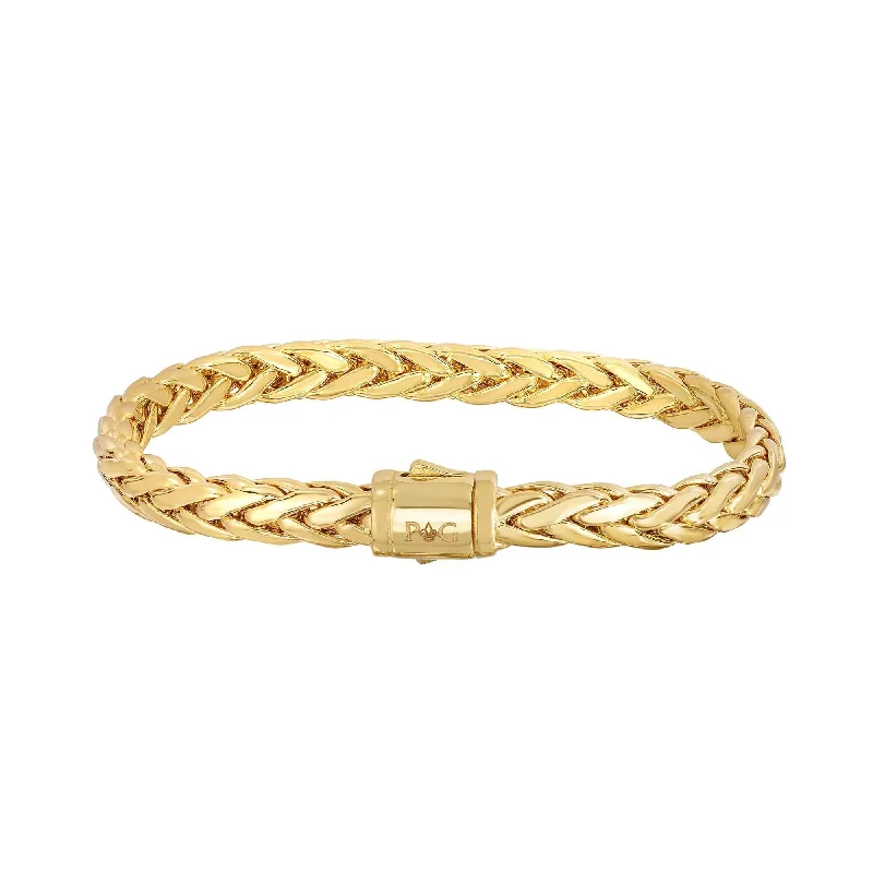 Get The Sparkle You Love At Prices You Adore 14kt 7.5 inches Yellow Gold Shiny Fancy Oval Weaved Braided Bracelet with Box Clasp