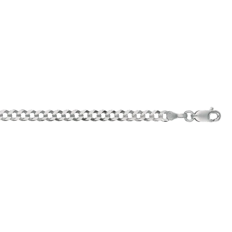 Seasonal Jewelry Clearance – Best Styles At The Lowest Prices 14kt 7 inches White Gold 3.6mm Diamond Cut Comfort Curb Chain with Lobster Clasp