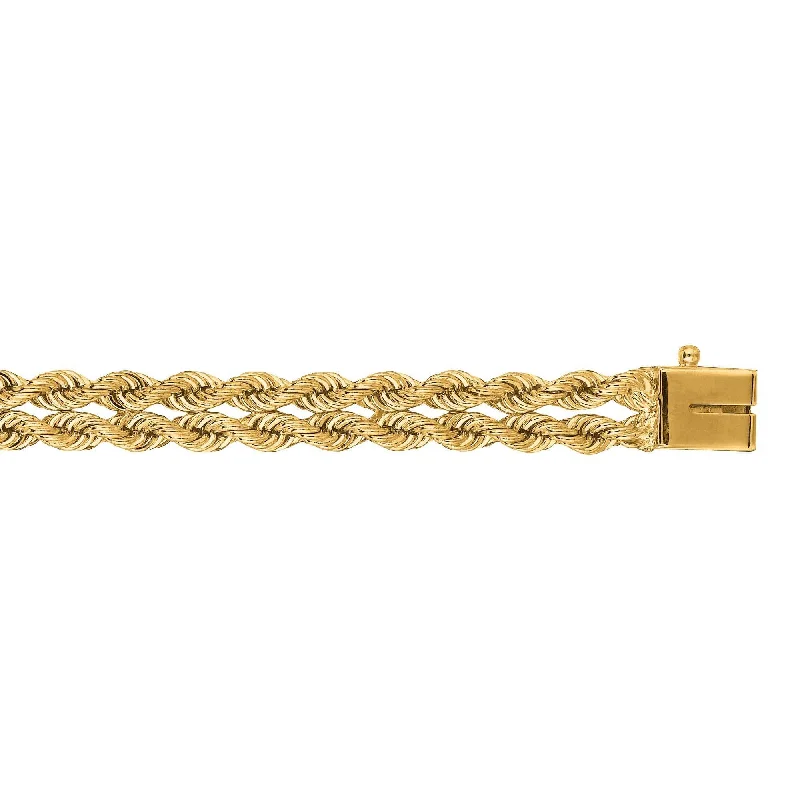 Accessorize For Less – Luxury Jewelry At Affordable Prices 14kt 7 inches Yellow Gold 6.0mm Diamond Cut Multi Line Rope Chain with Box Catch Clasp