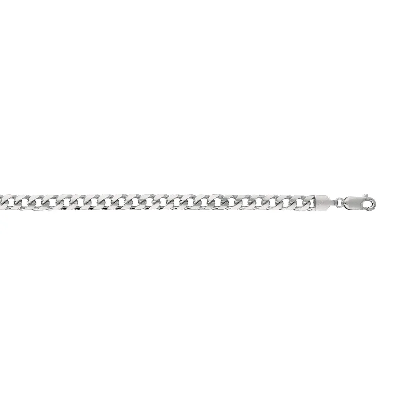 Trending Jewelry Now At Unbeatable Prices 14kt 8.50 inches White Gold 4.4mm Diamond Cut Miami Cuban Link Chain with Lobster Clasp
