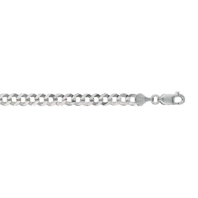 Limited-Stock Jewelry Sale – Shop Before It's Gone 14kt 8.50 inches White Gold 5.7mm Diamond Cut Comfort Curb Chain with Lobster Clasp