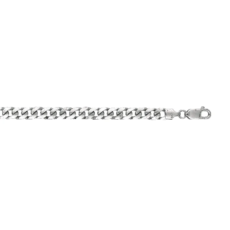 Affordable Luxury Jewelry – Style At A Great Price 14kt 8.50 inches White Gold 5.8mm Diamond Cut Miami Cuban Link Chain with Lobster Clasp