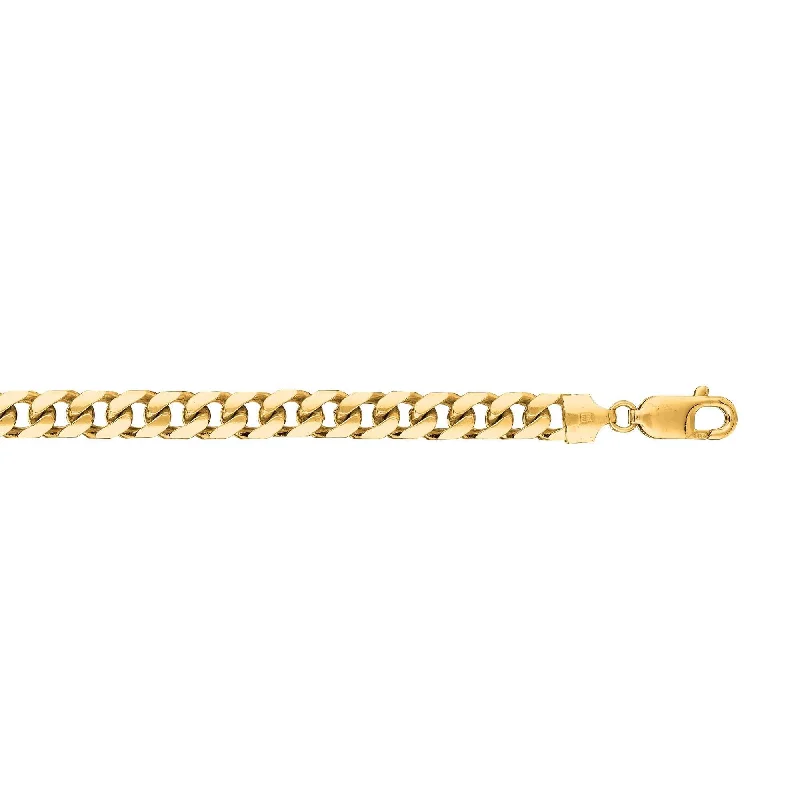 Premium Jewelry, Premium Discounts – Act Fast 14kt 8.50 inches Yellow Gold 6.7mm Diamond Cut Miami Cuban Link Chain with Lobster Cla sp