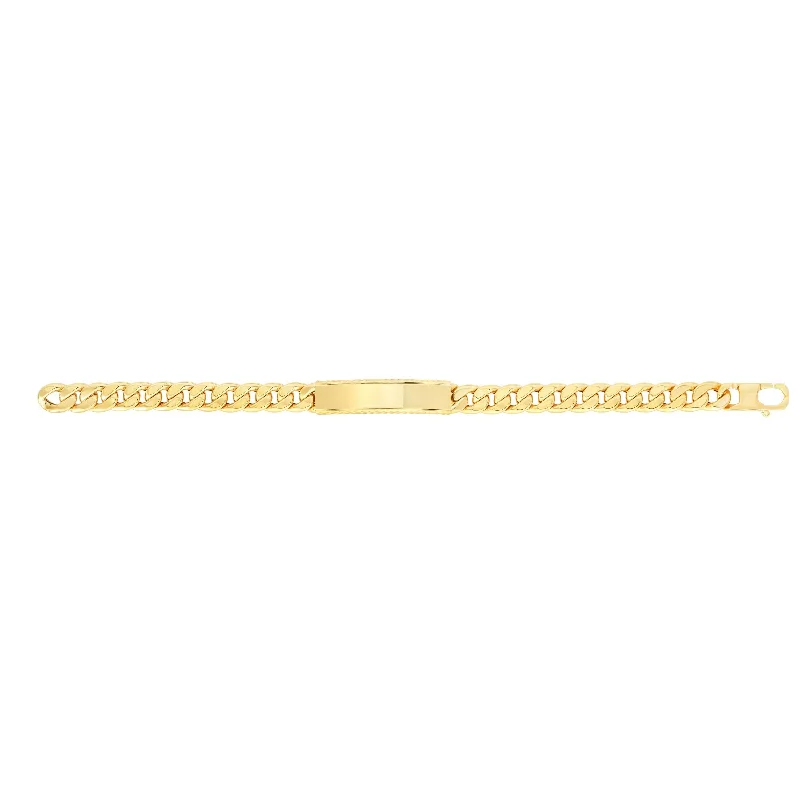 Premium Diamond Jewelry At Once-In-A-Lifetime Discounts 14kt Gold 8 inches Yellow Finish 9.5x47mm(CE).8.4mm(Ch) Polished ID Bracelet with Lobster Clasp