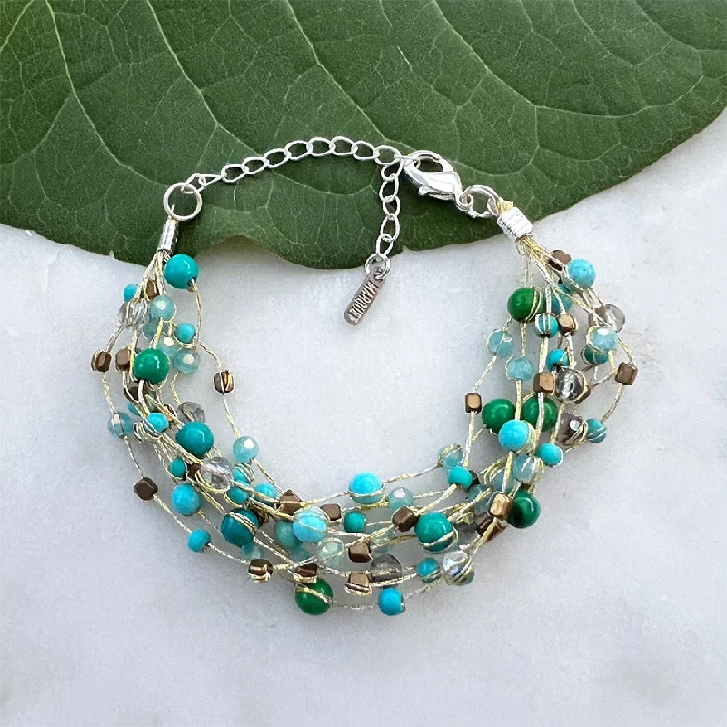 Luxury Handcrafted Jewelry For Elegant Looks Floating Bracelet - Turquoise, Thailand