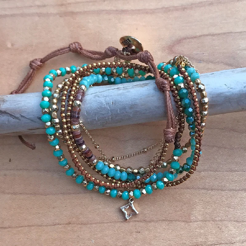 Timeless Jewelry Styles At Wallet-Friendly Prices Iridescent Wrap Bracelet/Necklace - Blue, Thailand