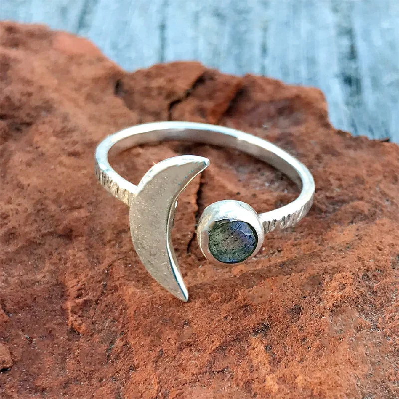 Don't Miss Out On Bestselling Jewelry At Special Prices Labradorite Crescent Ring - Sterling Silver, India