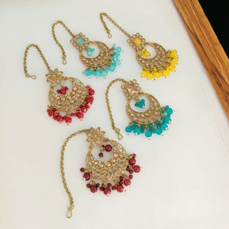 Stunning Jewelry Pieces At The Lowest Prices Ever Manisha Jewellery Gold Plated Assorted Design Maangtikka